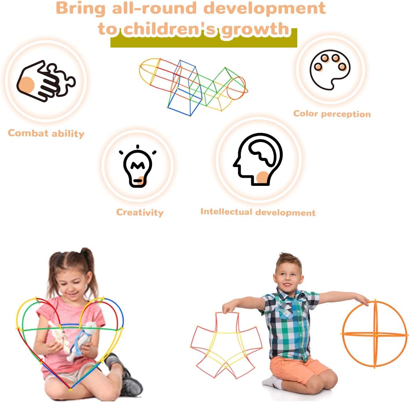 Konstruktionsspielzeug-Strohhalme (240 Stück), 240 Stück