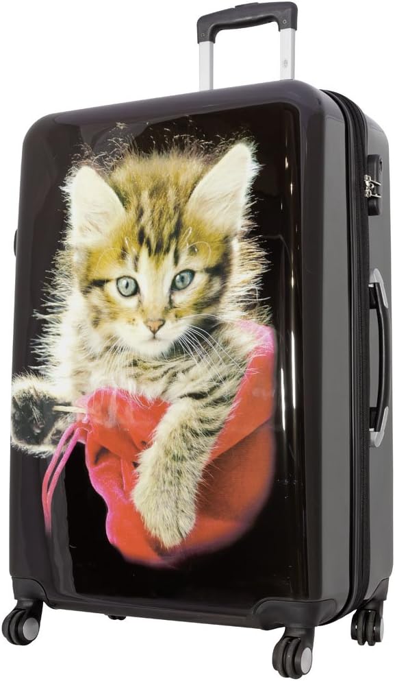 Grosser Hartschalenkoffer mit Katzenmotiv (94L), Katze