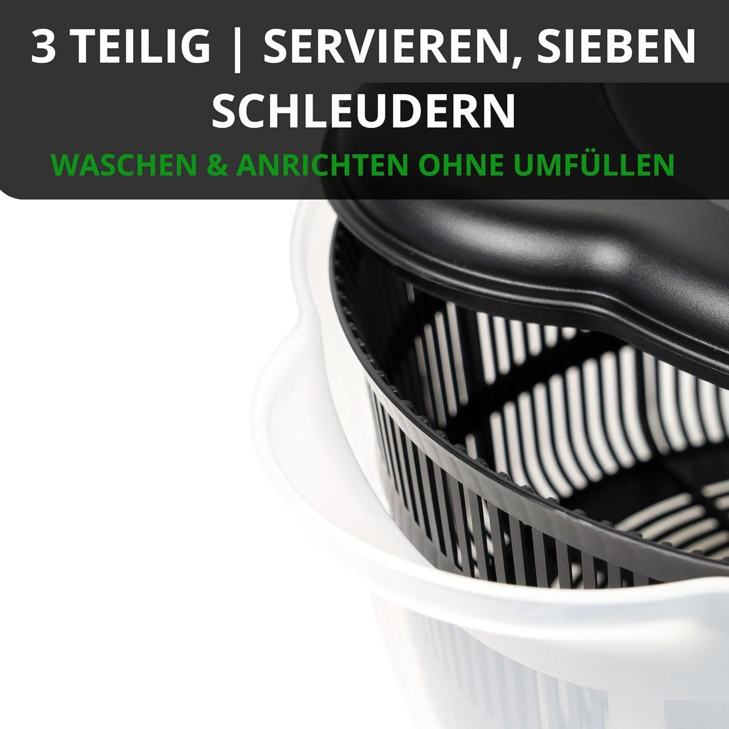Salatschleuder, Salatschleuder Schwarz 5L