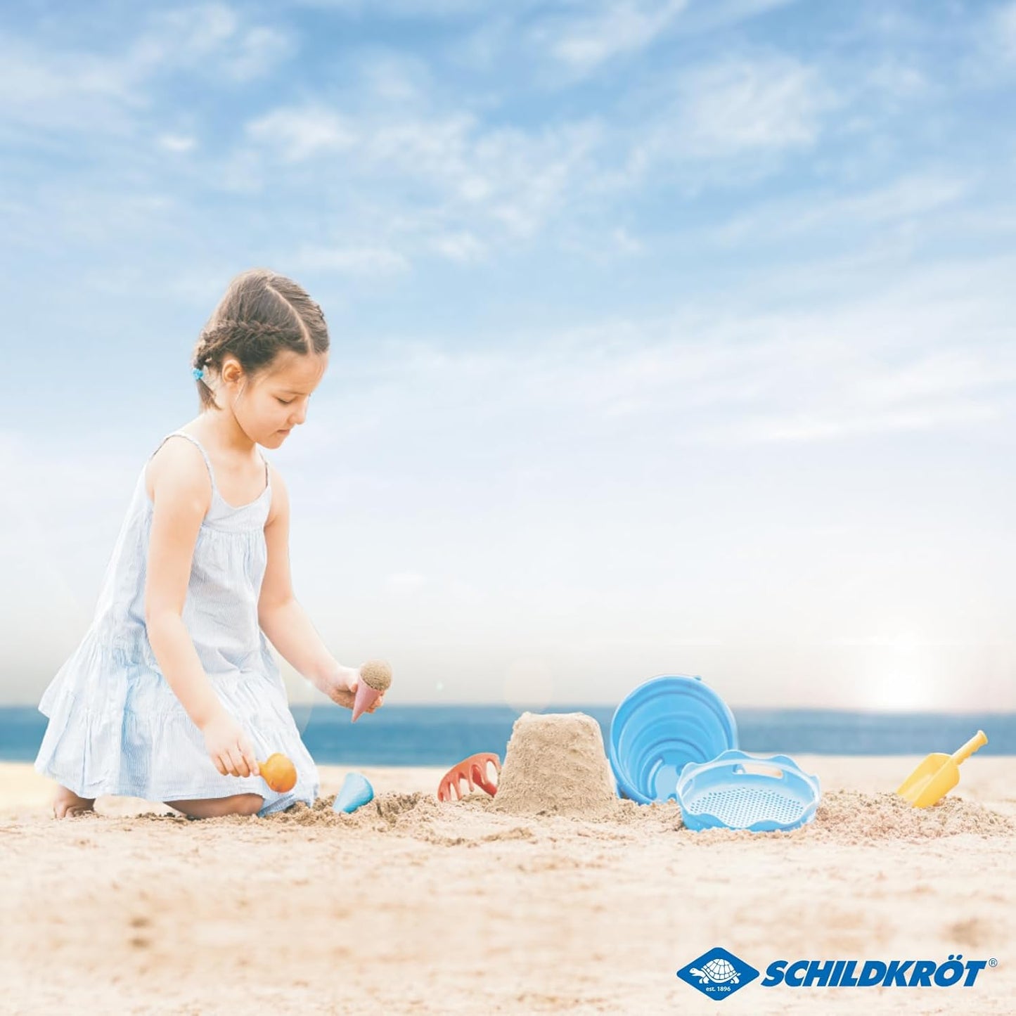 Sandspielzeugset mit Falteimer, Rot Single