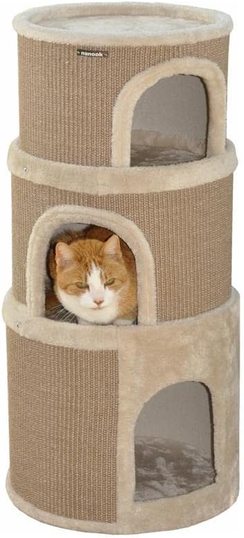 3-Etagen Kratzbaum-Spieltonne Luna, beige