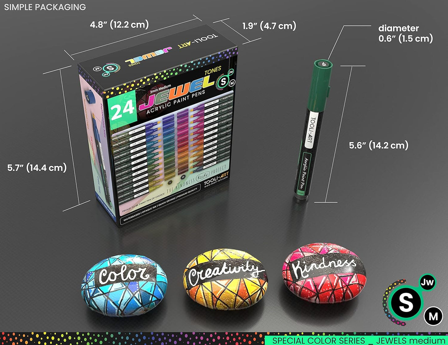 Juwel Mittel Acrylstifte Set für Steinmalerei, JUWEL MITTEL