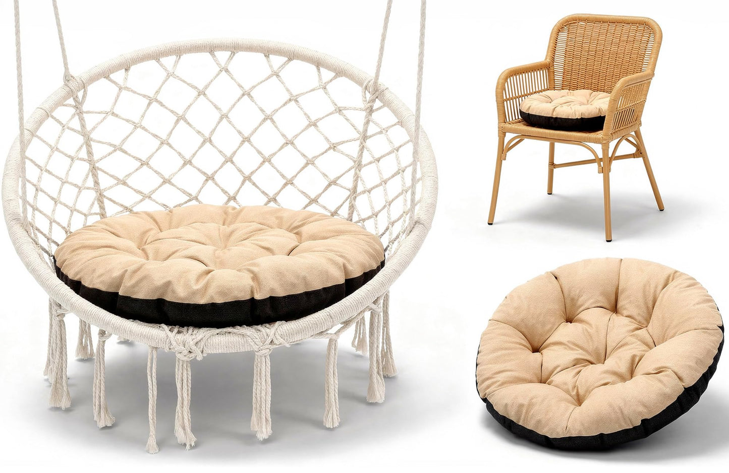 Hängesessel-Sitzkissen, Beige Farbton B