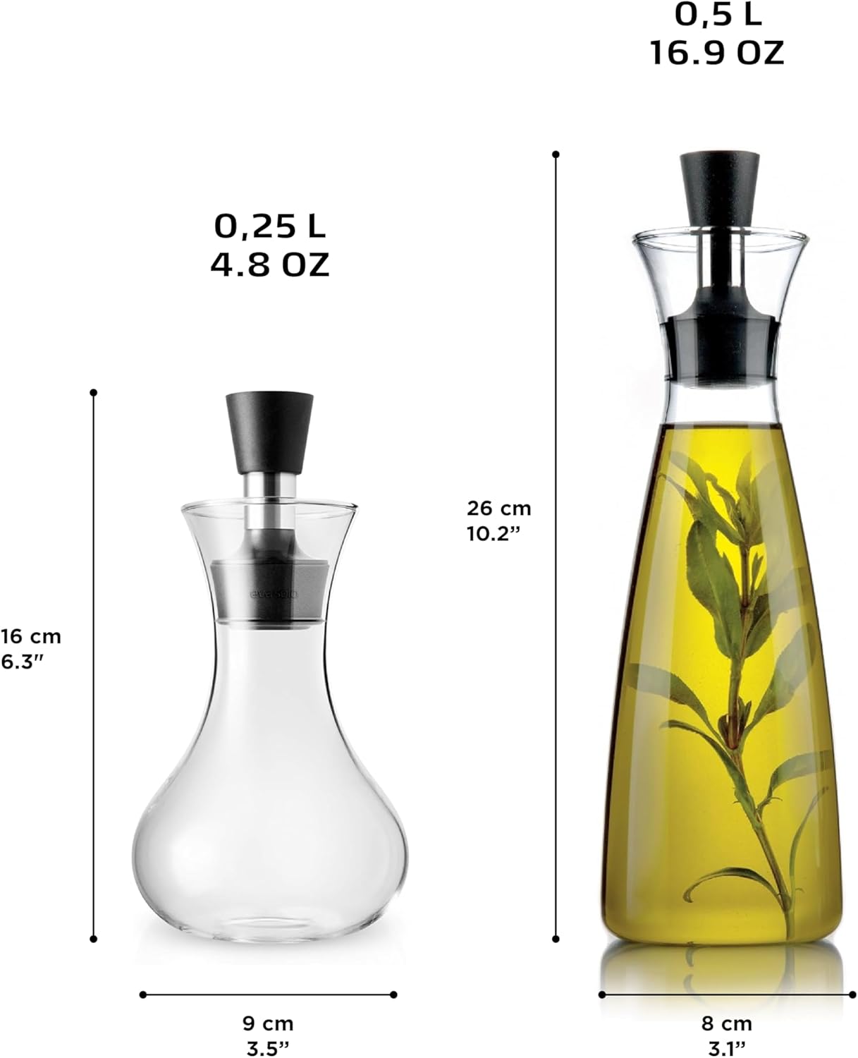 Ölkaraffe & Dressingshaker-Set, Ölkaraffe & Dressing-shaker Set 0.5 L / 0.25 L
