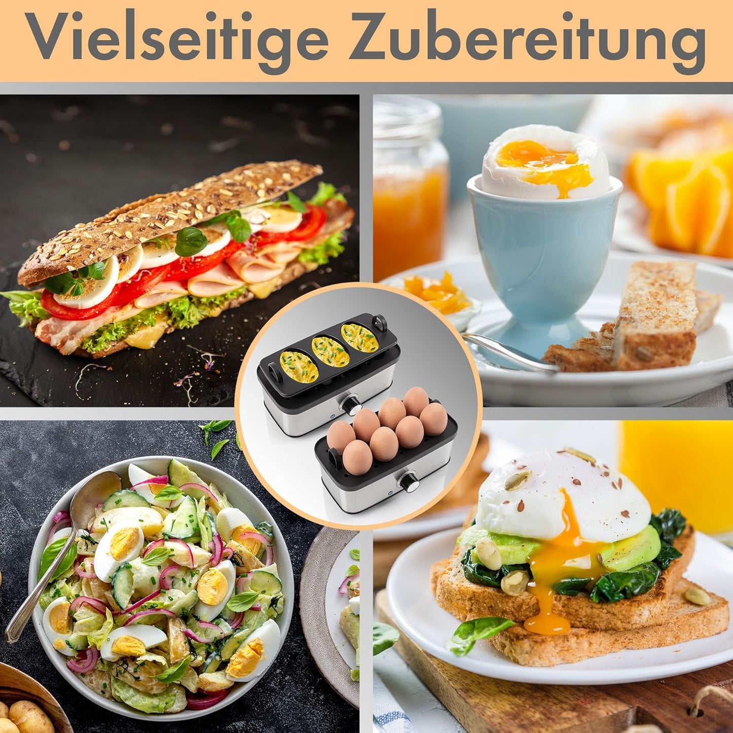 Eierkocher PC-EK 1275 mit Omelett-/Pochier-Funktion