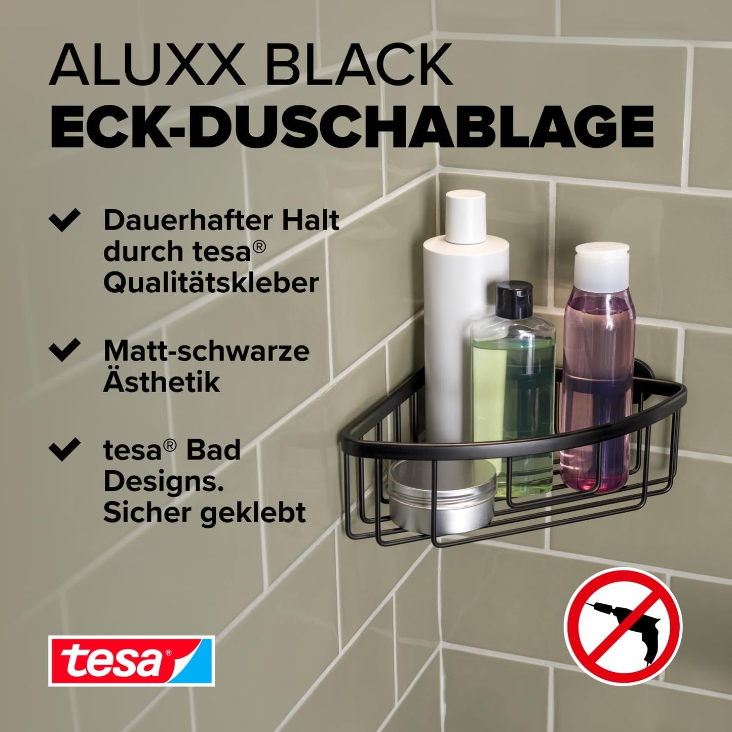 Eck-Duschablage ohne Bohren, Eck-Duschablage
