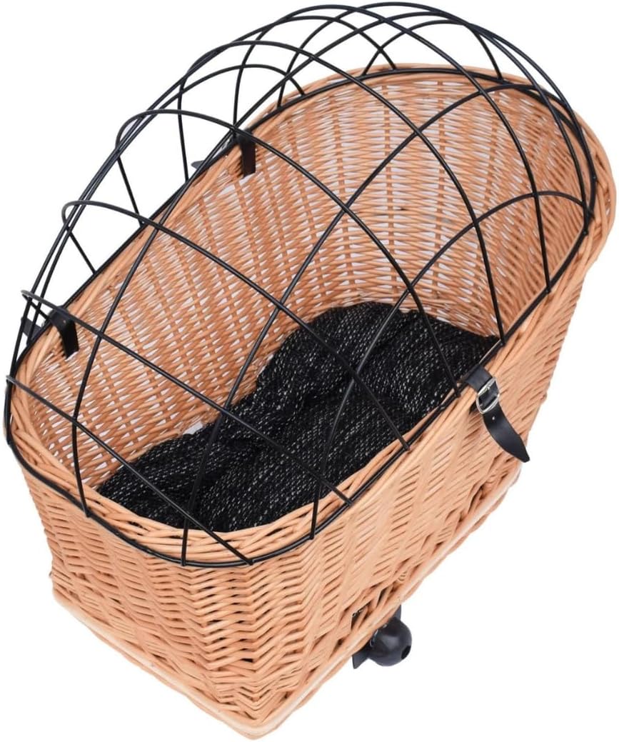 Velokorb mit Gitterhaube, Honigbraun L