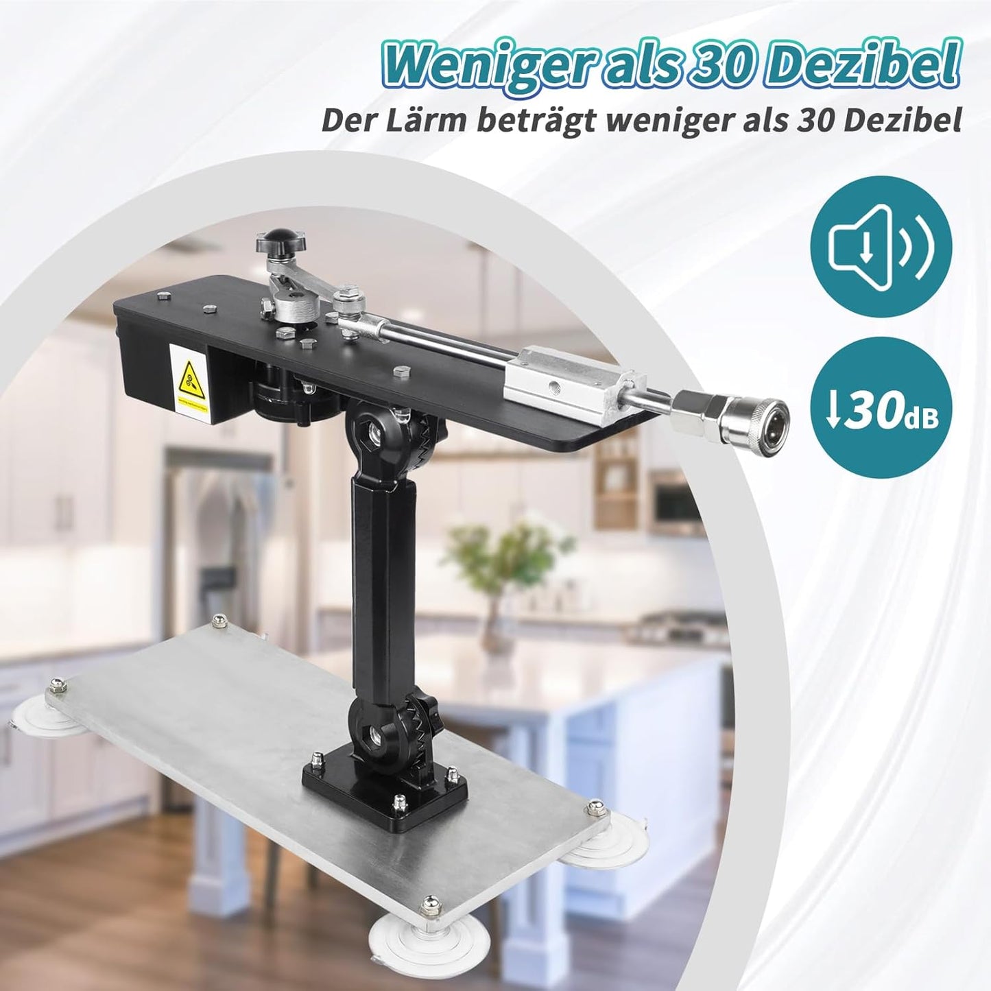 Fickmaschine mit Dildo, Fernbedienung und Adapter, Silber mit Schwarz