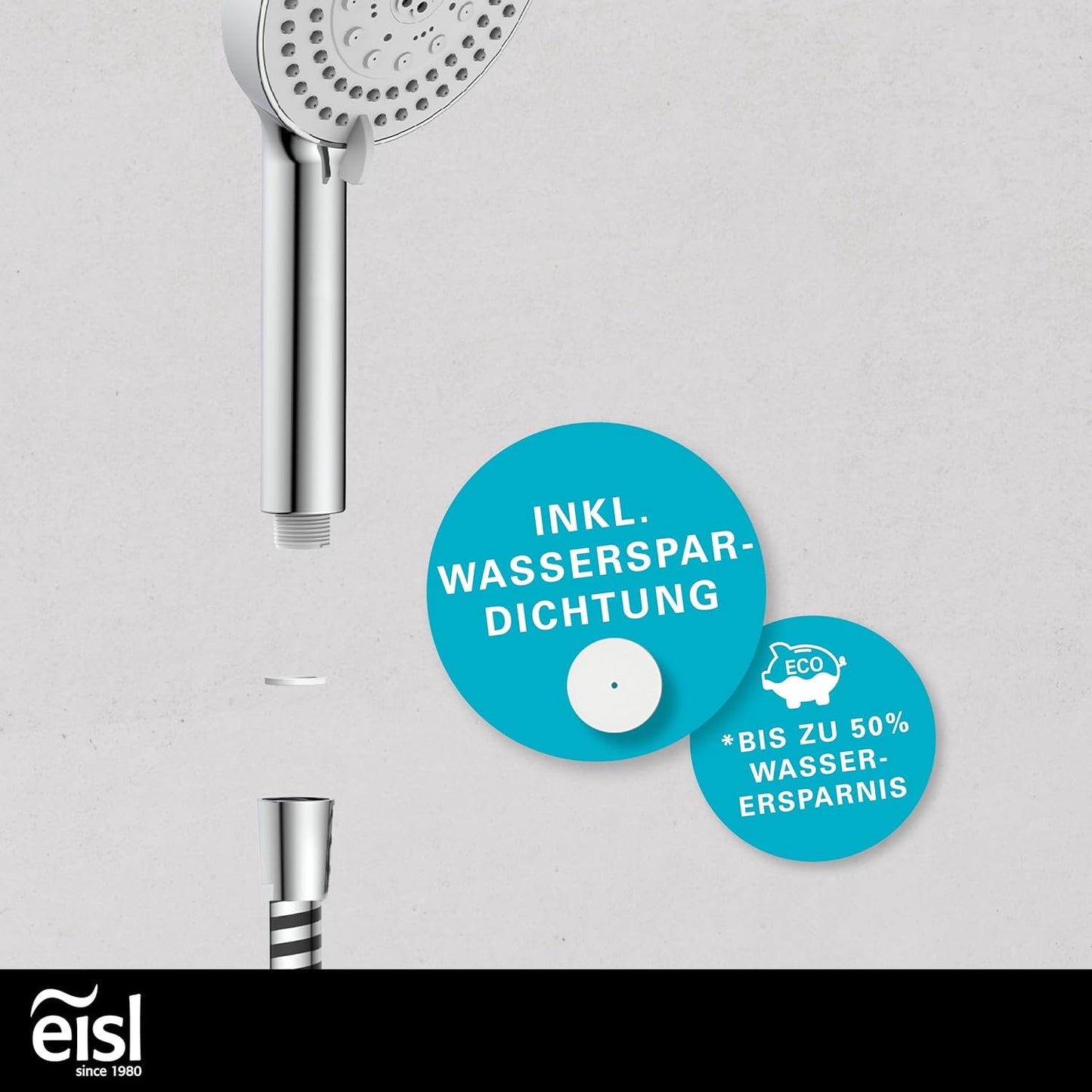Handbrause mit 8 Strahlarten, wassersparend, Handbrause Storm