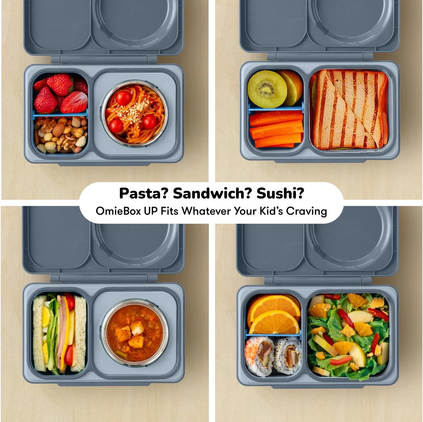 Isolierte Bento-Box mit Thermosdose für Kinder, Graphit