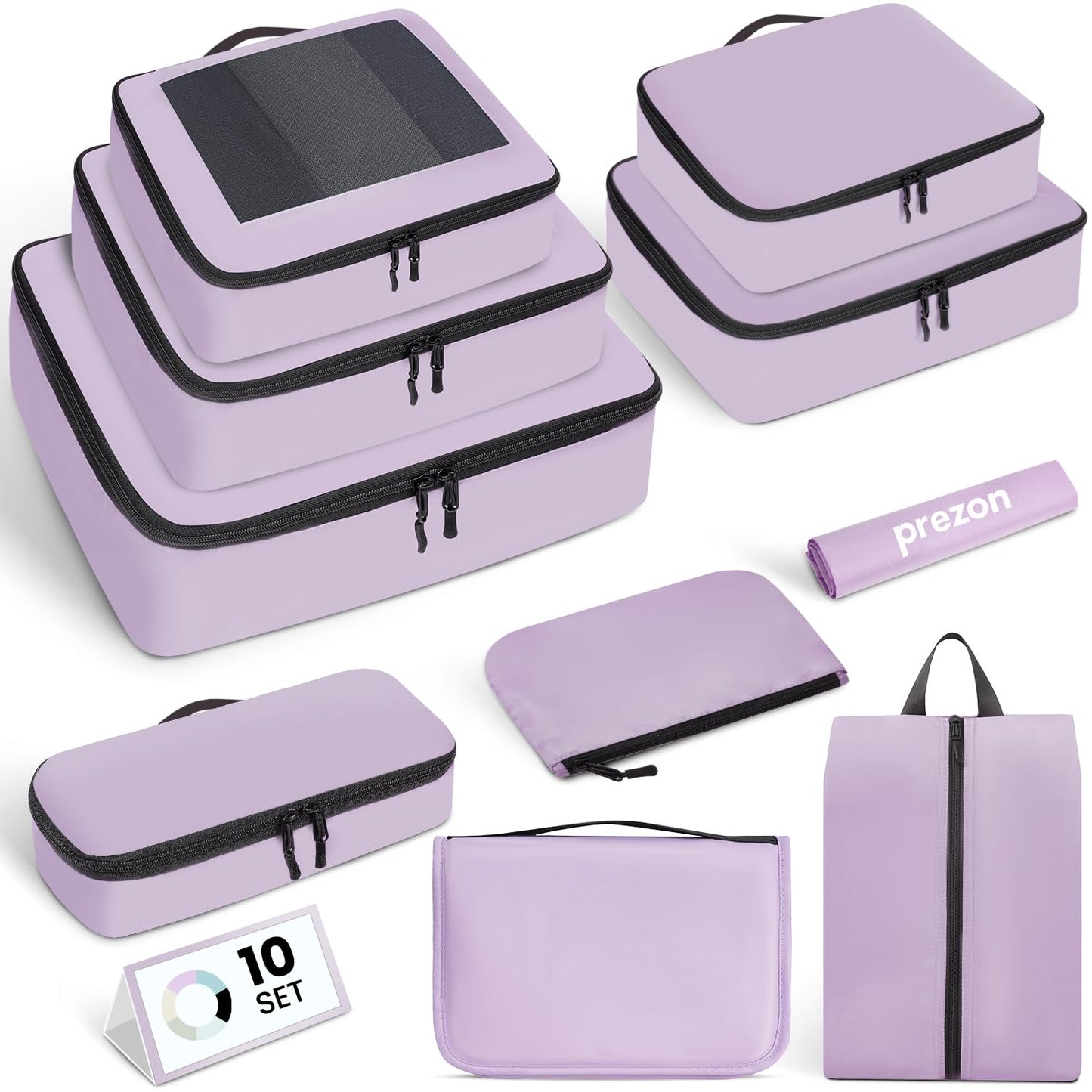 10-teiliges Kofferorganizer-Set, 10 Set, Lila