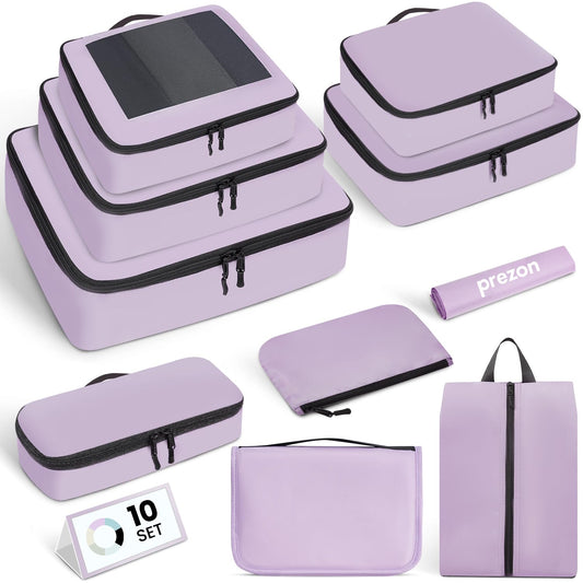 10-teiliges Kofferorganizer-Set, 10 Set, Lila