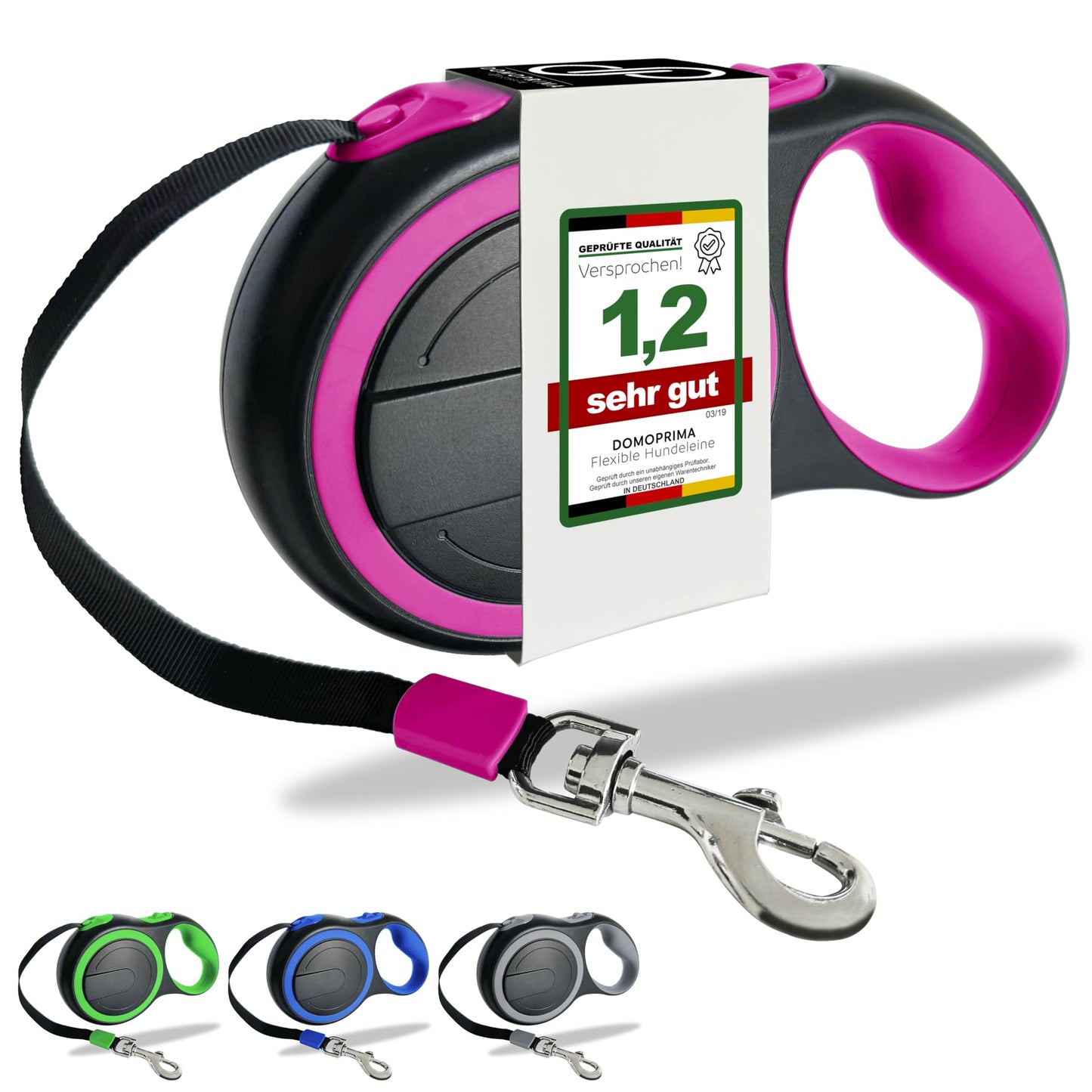 Rollleine, 5m, bis 20 kg, Pink M