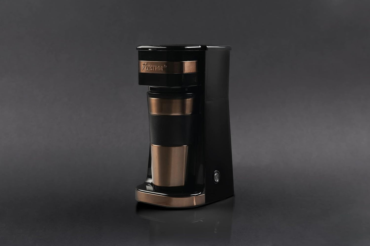 Kompakte Kaffeemaschine mit Isolierbecher, Kupfer Single