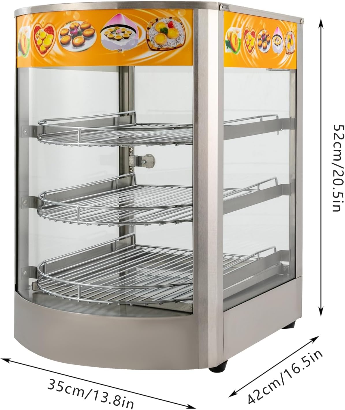 Warmhaltevitrine NB-1P, 3 Etagen