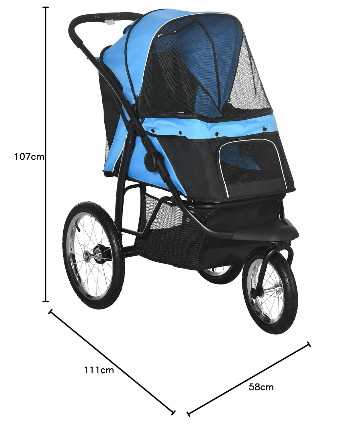 Klappbarer Hundewagen, Blau