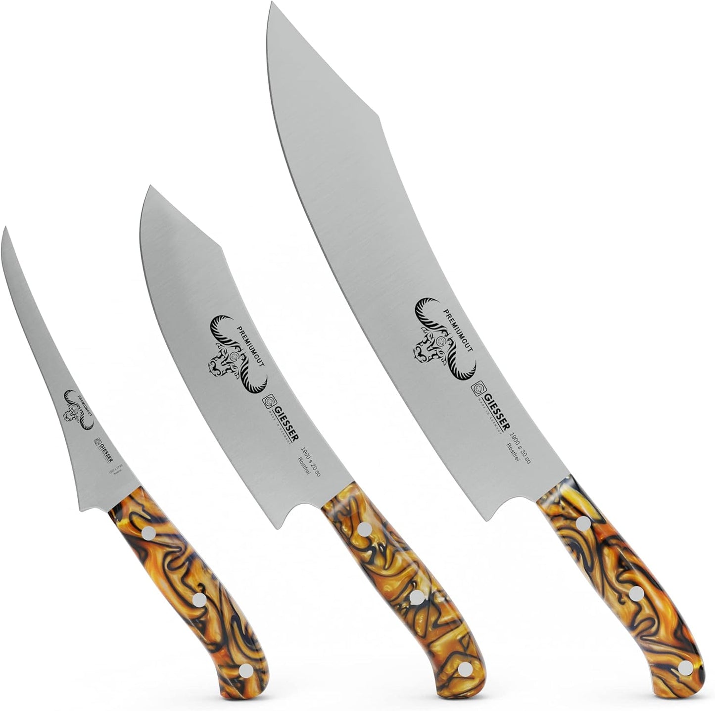 PremiumCut Messer Set, Spicy Orange / 3 Teilig - BBQ