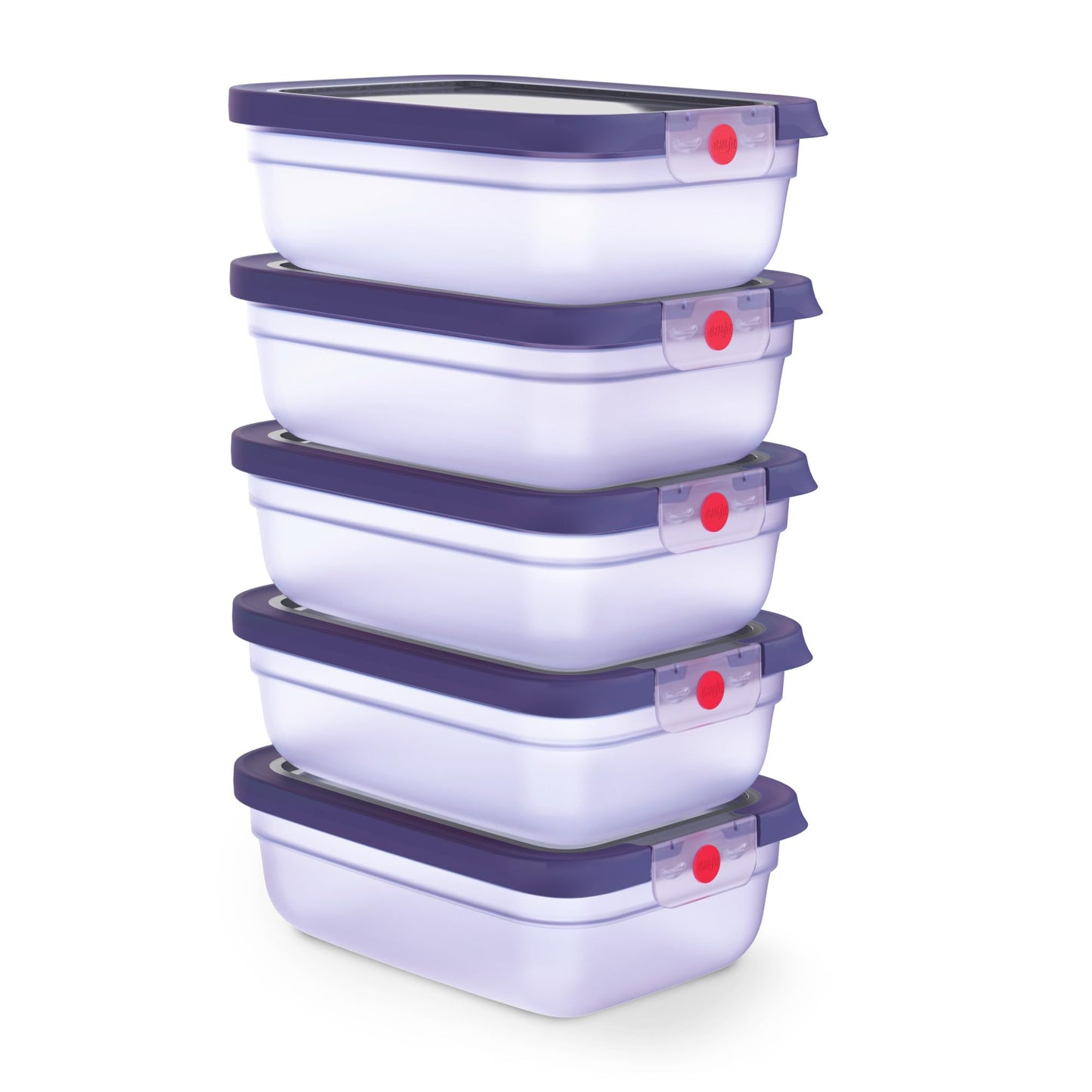 oneClick Frischhaltedosen, Set 5 (1,2L) Violett