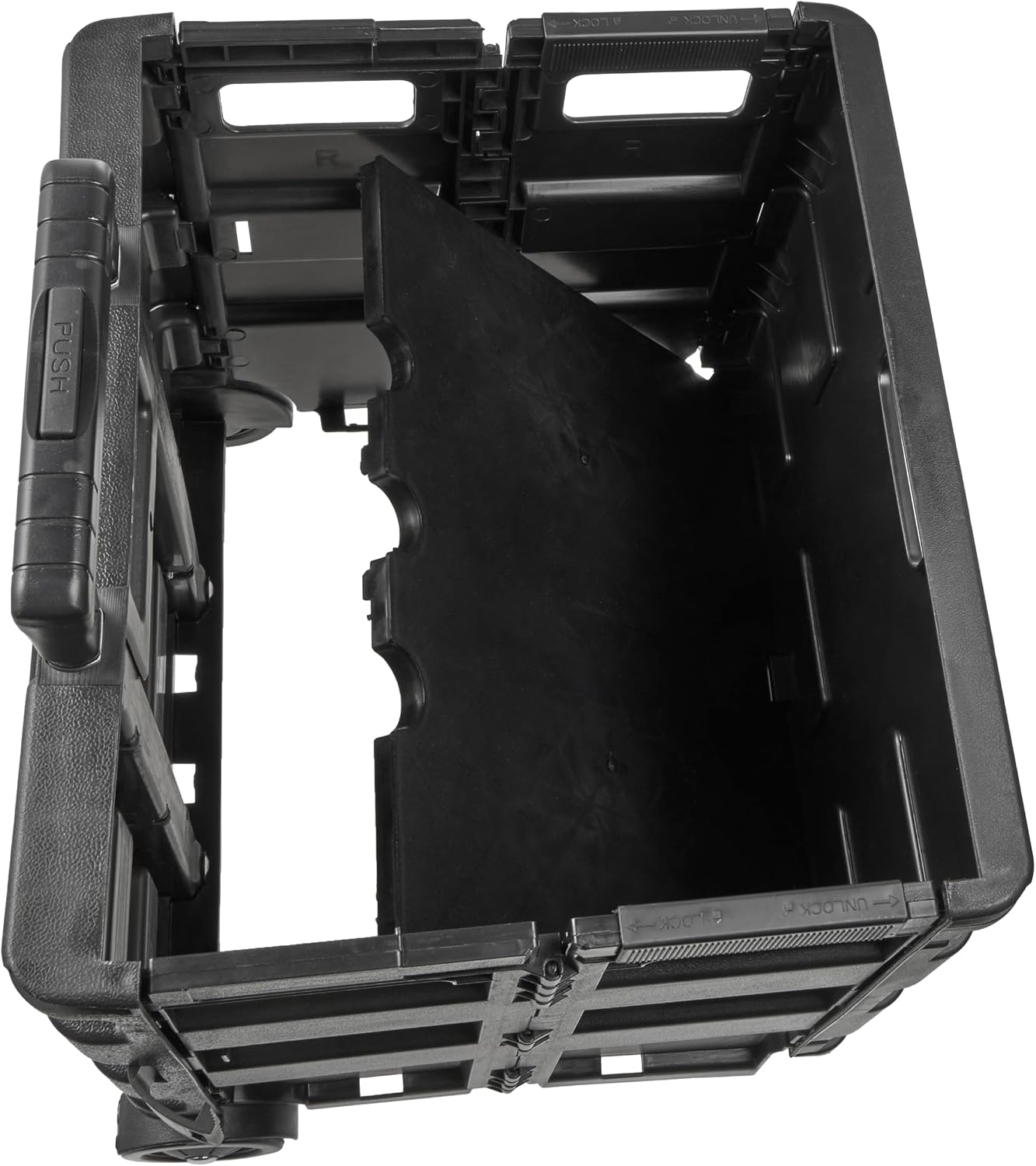 Klapp-Transportkarre olli mit Klappbox, 45 Liter schwarz, Einkaufs-/Transporttrolley, 45 L