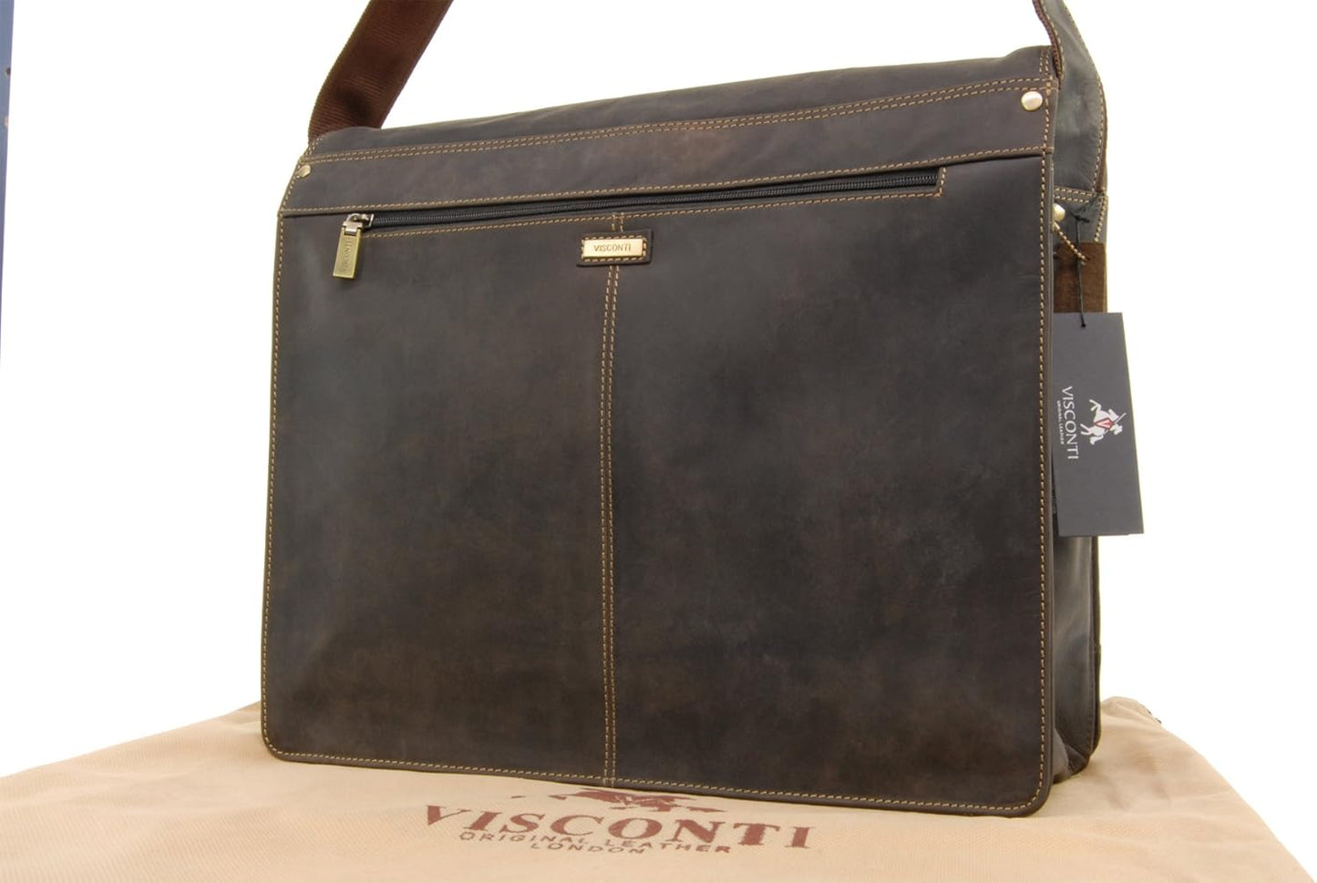 16054 Harvard Laptoptasche XL für 15-16 Zoll Notebooks, XL Öl Braun