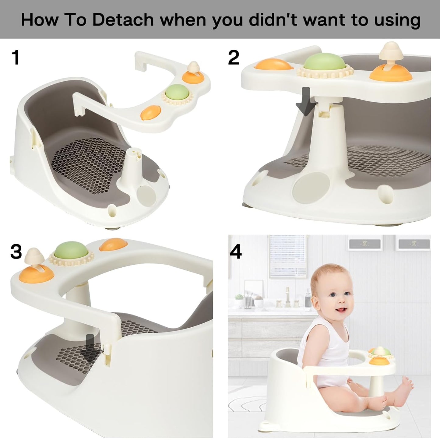 Baby-Badewannensitz mit Spielzeug, rutschfest