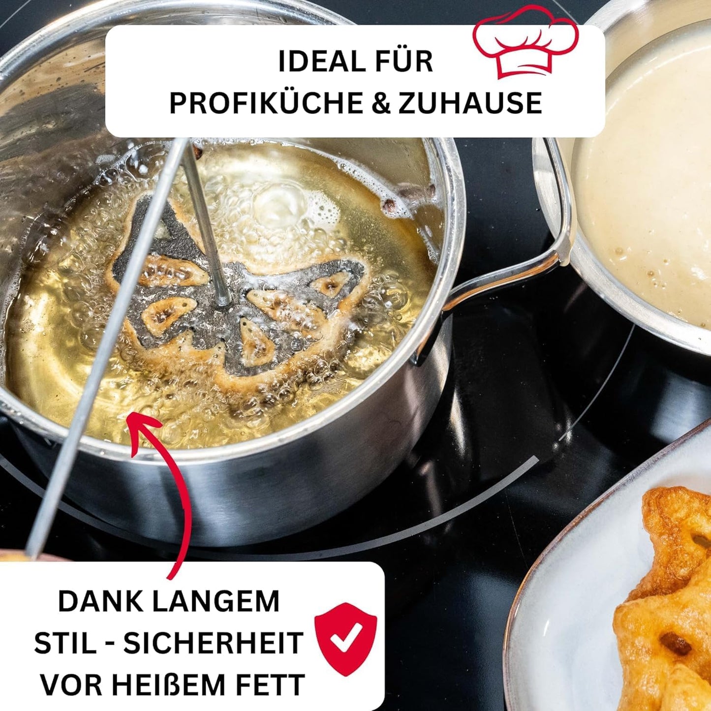 Rosettenwaffel-Werkzeug mit 3 Motivformen
