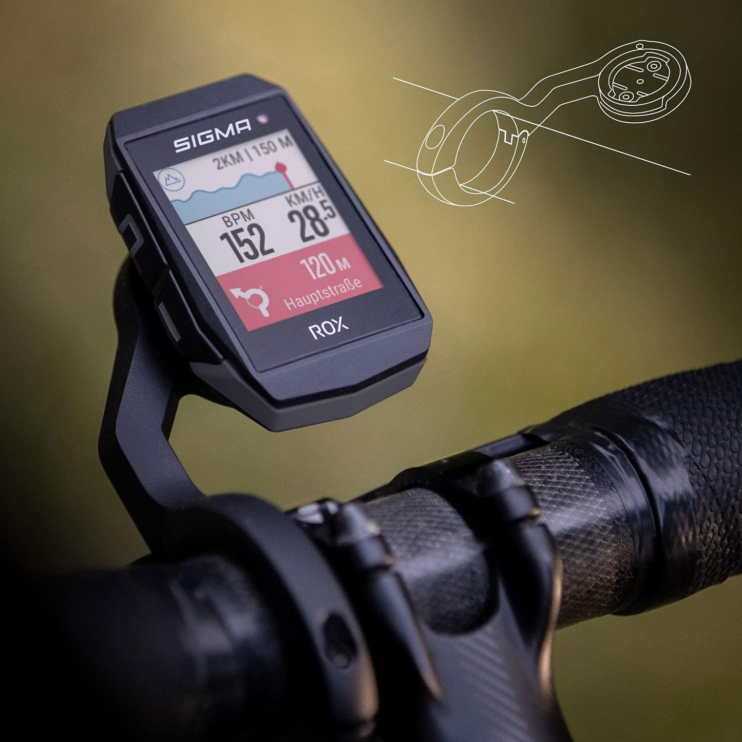 Fahrradcomputer ROX 11.1 EVO HR mit GPS & Herzfrequenzmessung, Einheitsgrösse, Schwarz
