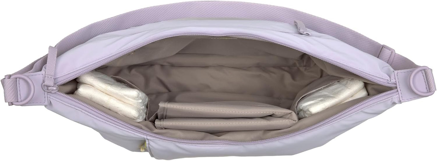 Baby-Wickeltasche mit Wickelunterlage und Kinderwagenbefestigung, Lila