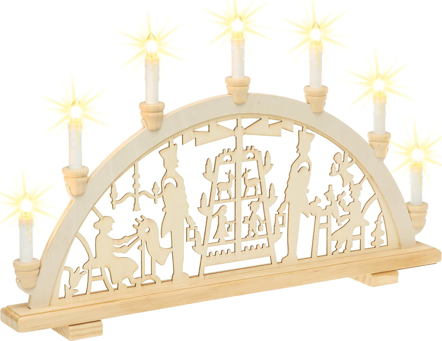 Holz Schwibbogen LED Lichterbogen "Gute Stube" 57 cm, Gute Stube