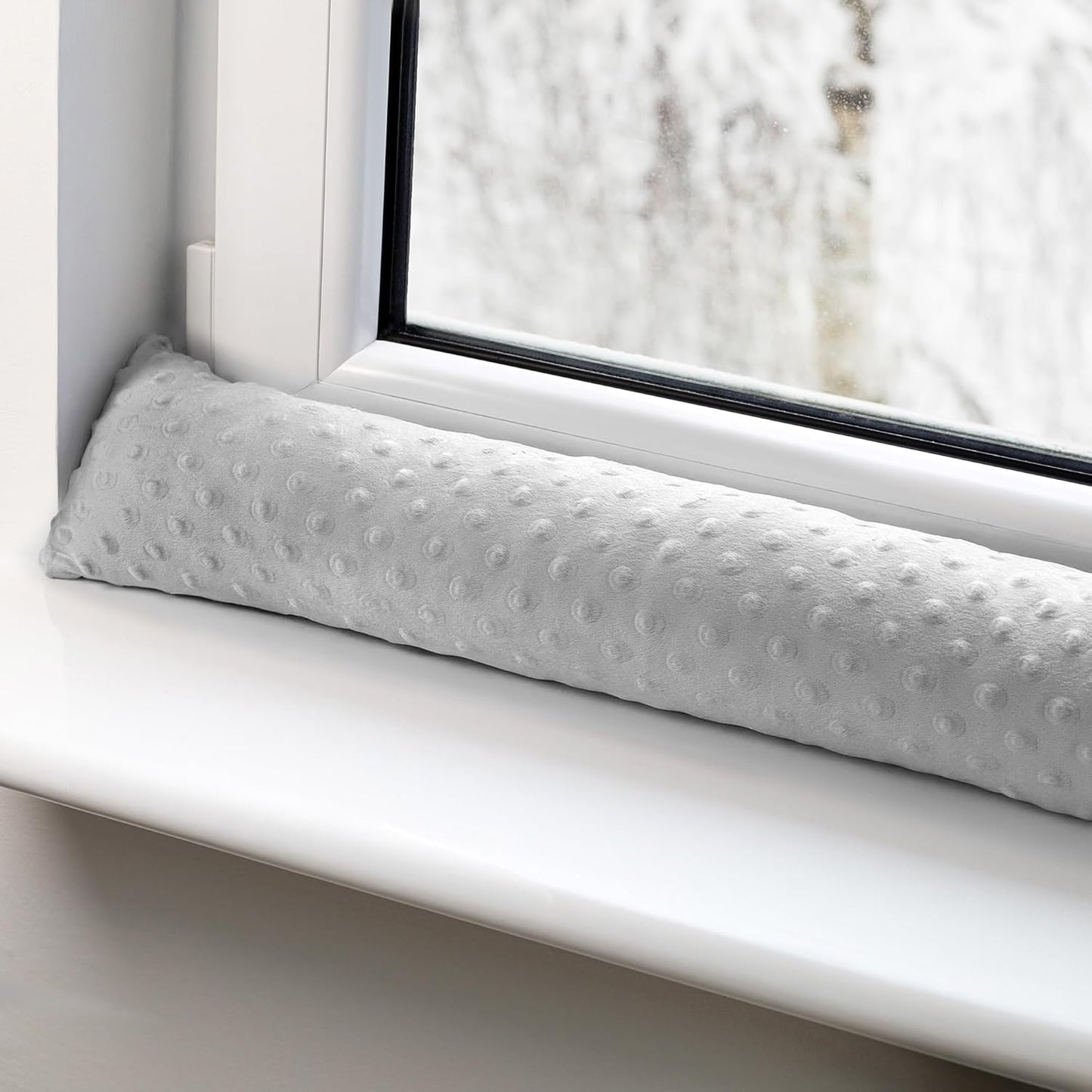 Zugluftstopper für Türen und Fenster, 200 cm Hellgrau