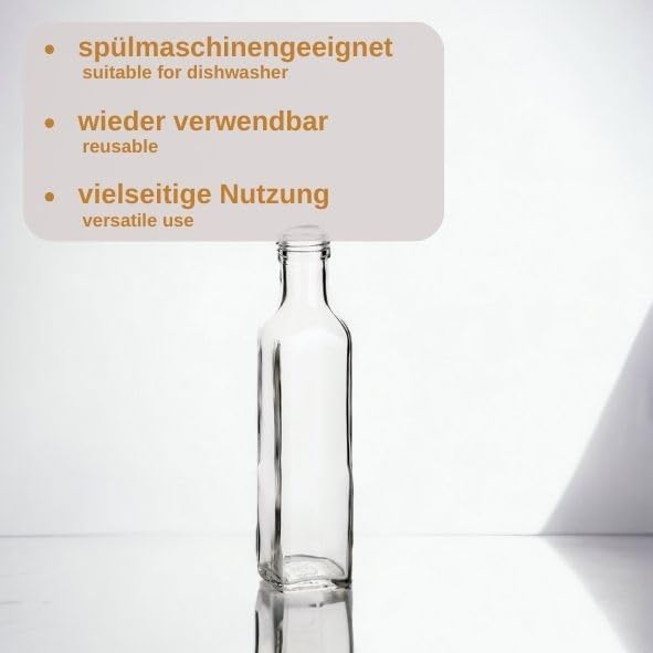 10-teiliges Glasflaschen-Set mit Schraubverschluss, Transparent/Gold 10 Stück