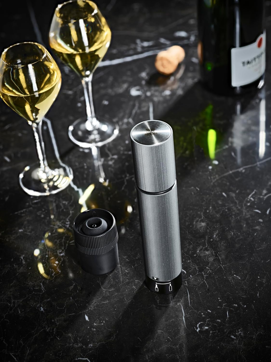 2in1 Wein- und Champagnervakuumpumpe Preserve, Karbonfarben Manuelle