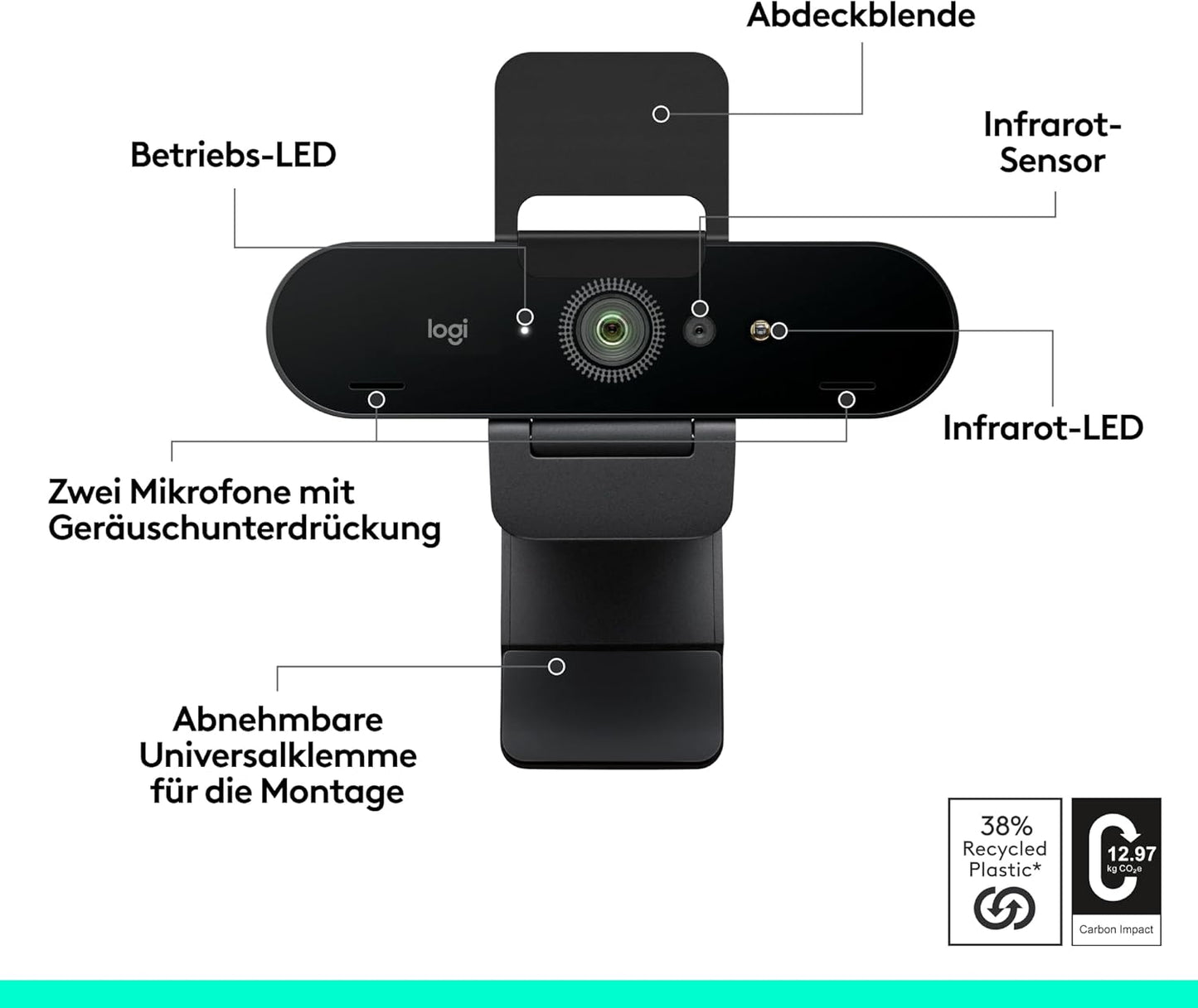 Brio 4K Webcam mit Rauschunterdrückung, Neue Version