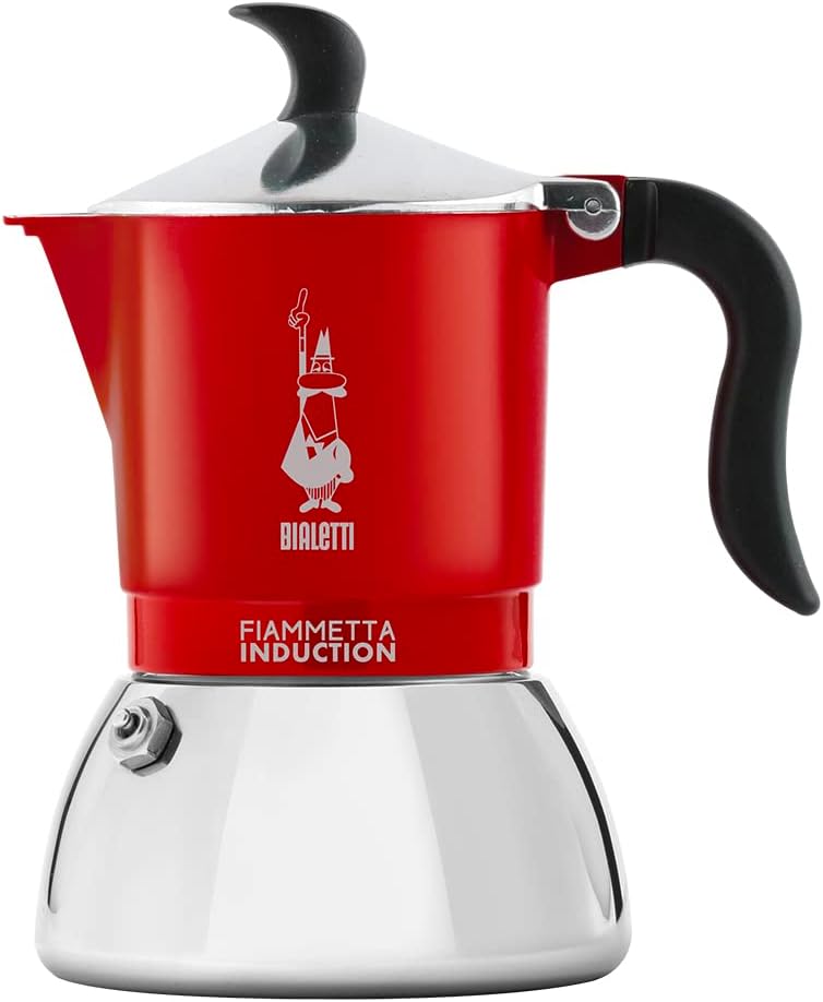 Induktions-Espressokocher für 2 Tassen, Rot 2 Tassen