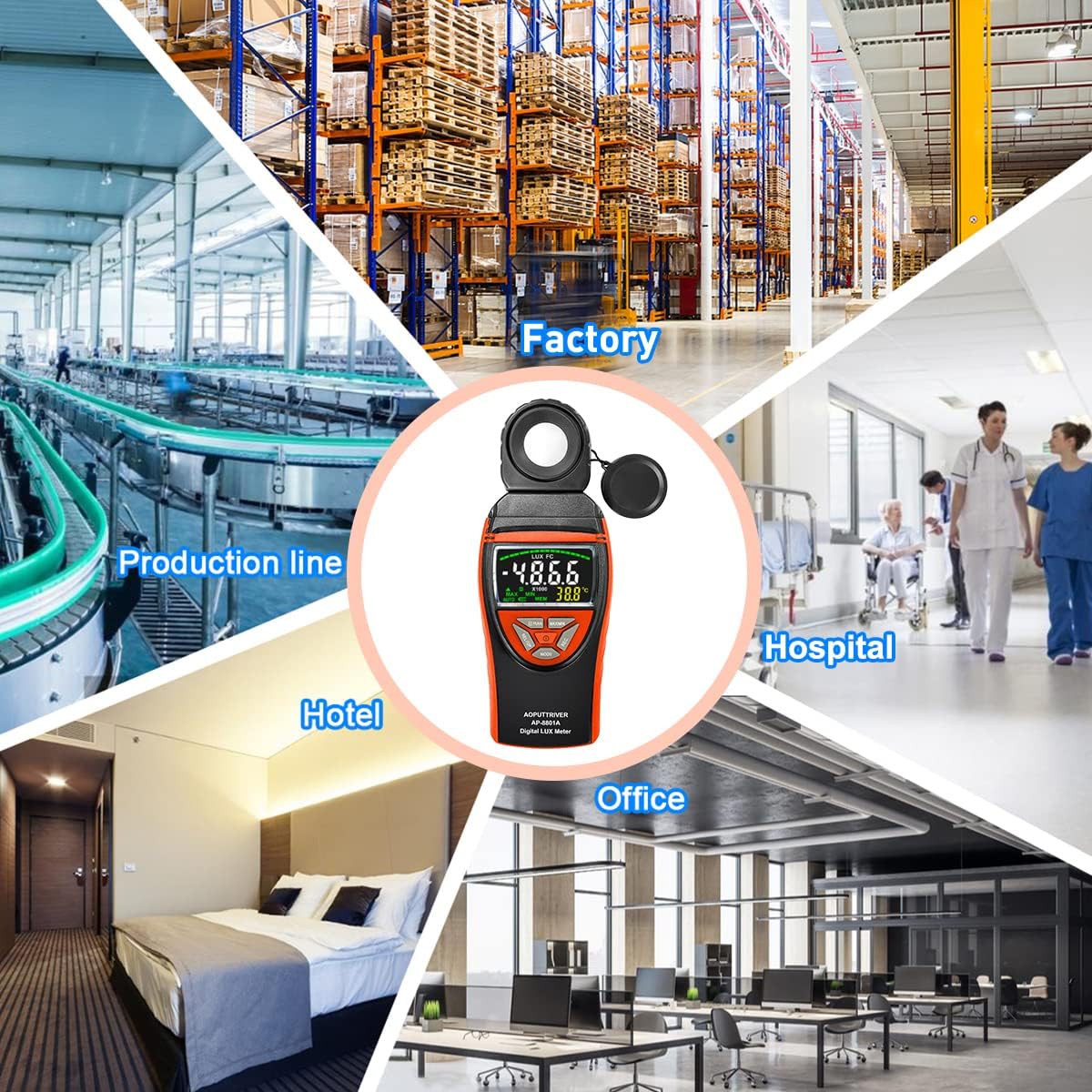 Digital Luxmeter AP-8801A mit Max/Min Funktion
