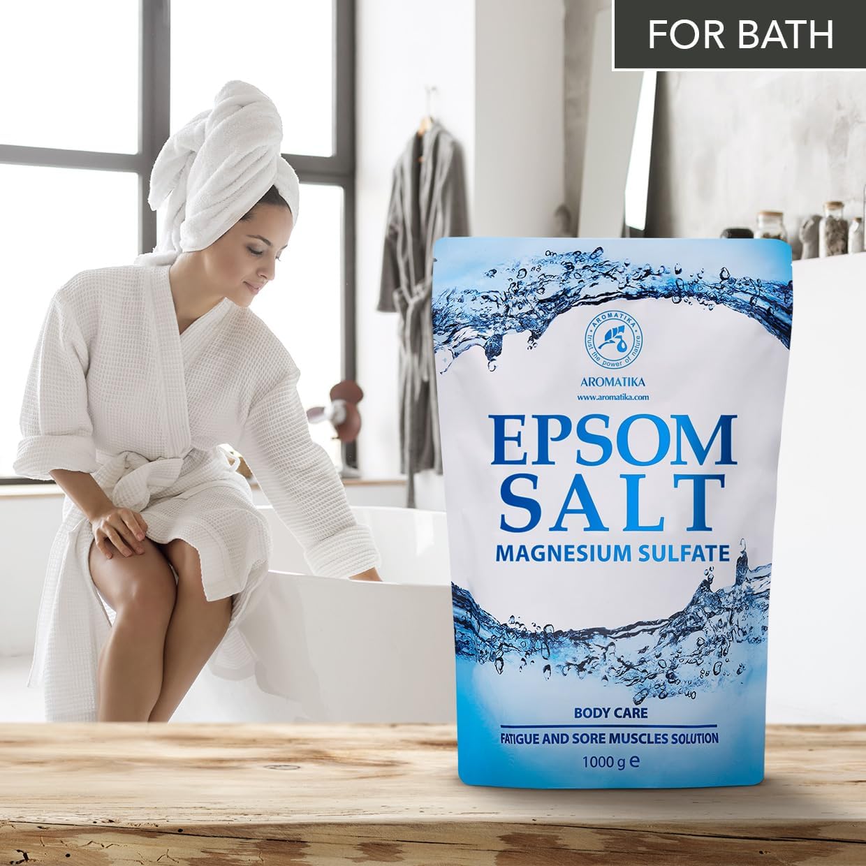 Epsom Badesalz 5er Pack für Magnesiumbäder, 1 kg (5er Pack)
