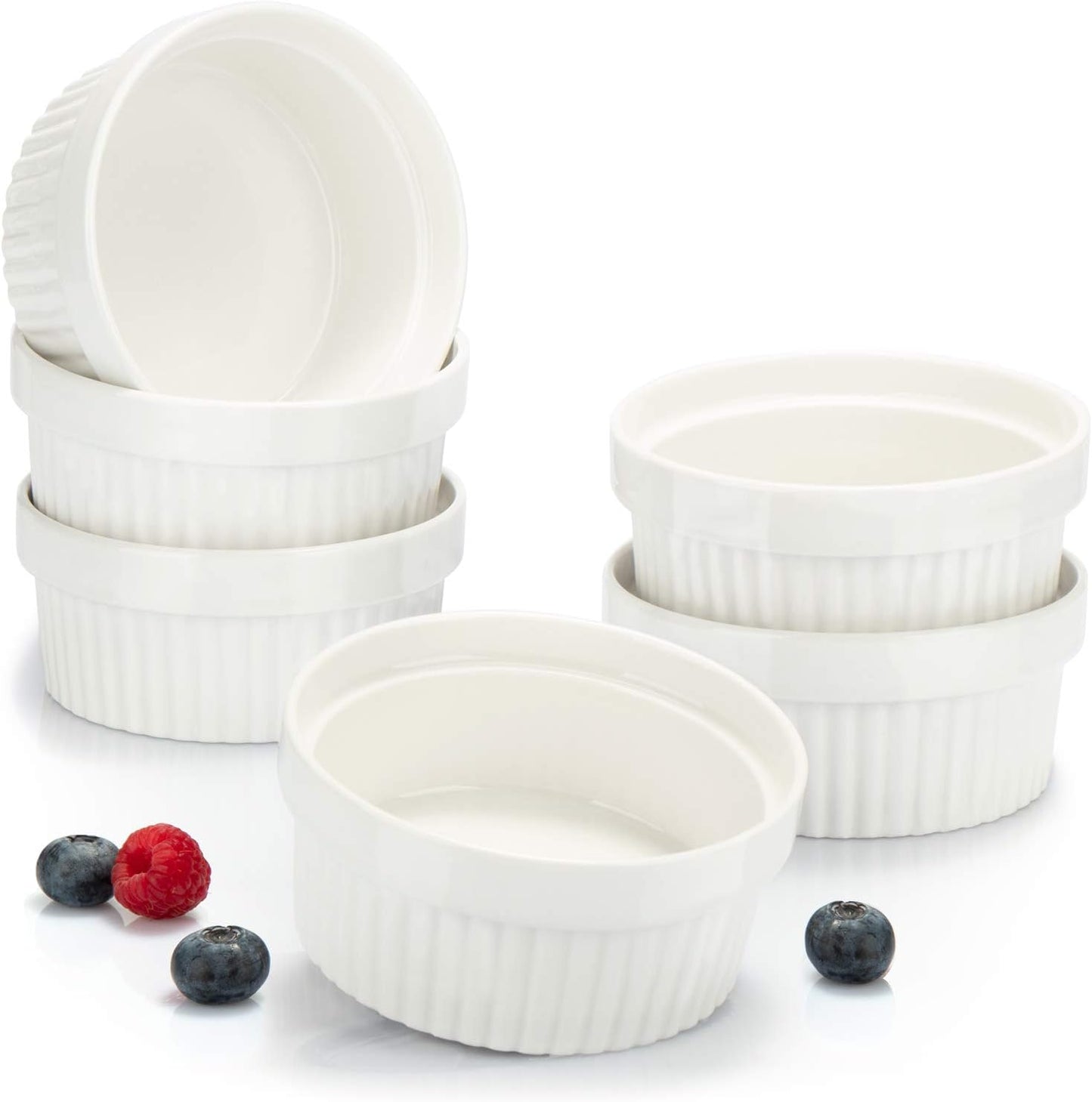 6 Stück Souffléförmchen, Weiss - 6 Stück Ø 11cm