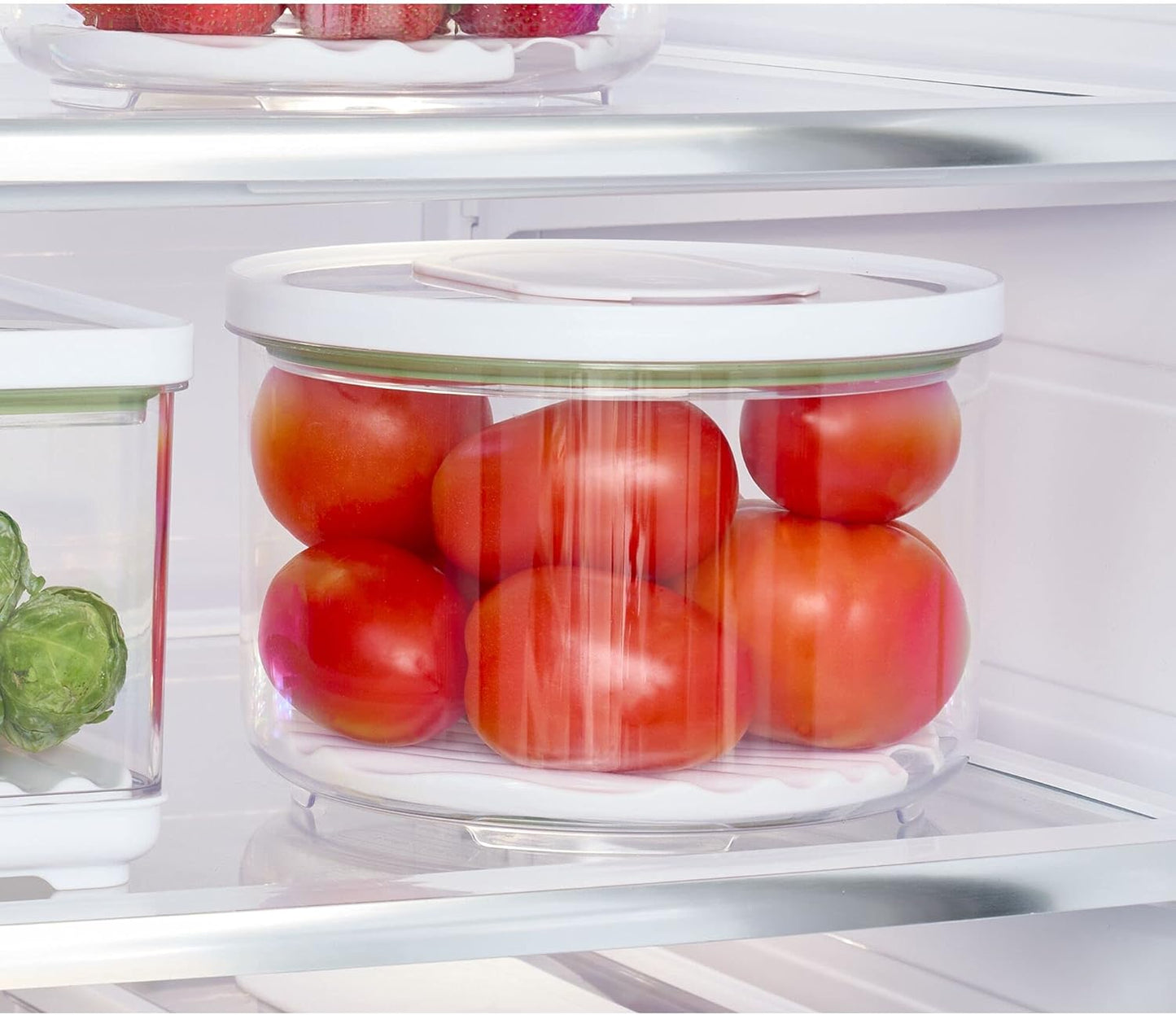 Vorratsbehälter mit Luftregulierung für Frische, 20.96/20.96/14.22 cm Transparent/Weiss