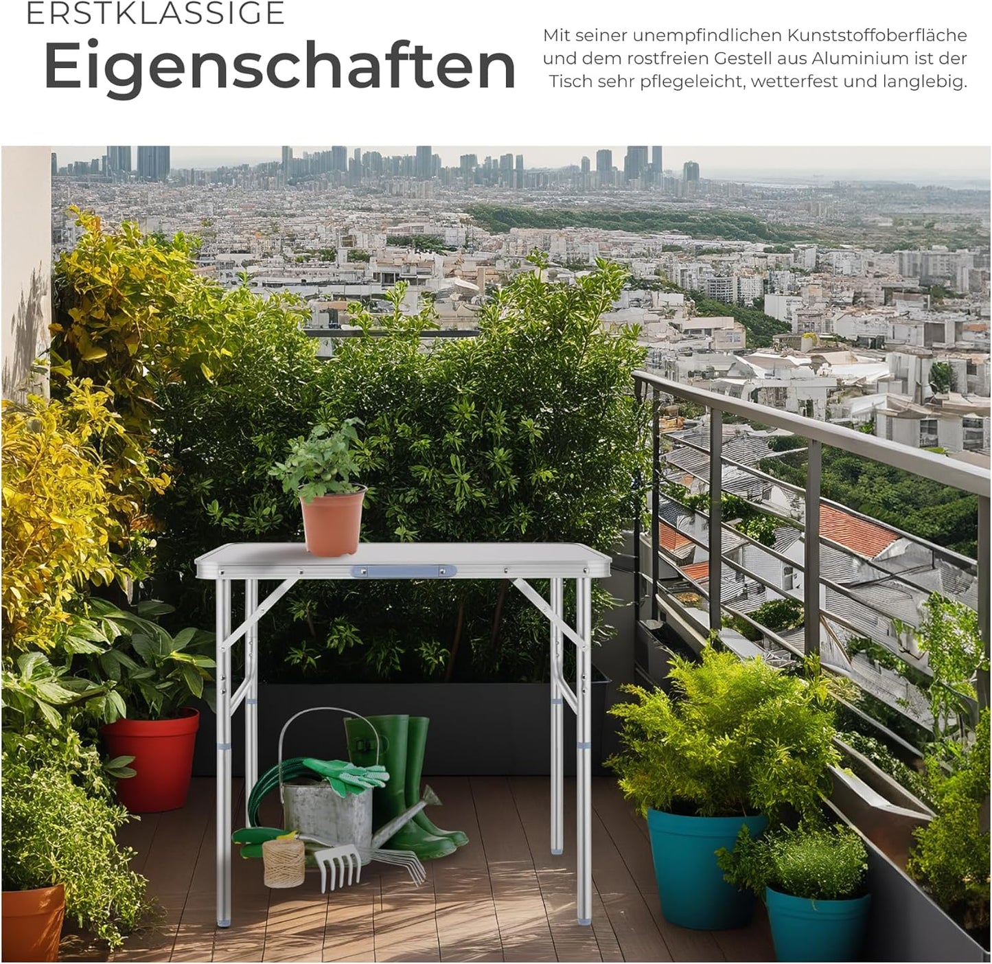 Klapptisch Model 401066, leicht und wetterfest, 75x55x68cm (Model 401066)