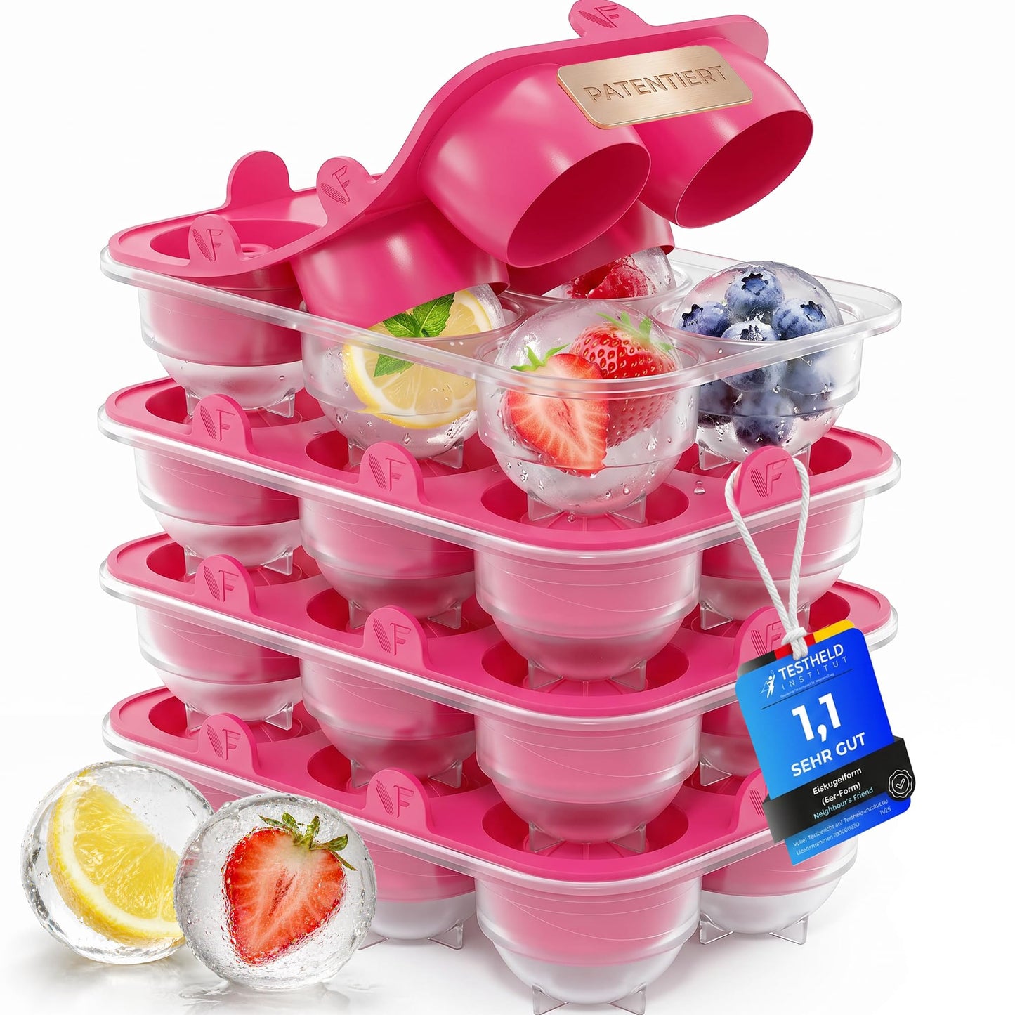 XL Eiskugelform Set, Pink 04x Kugel