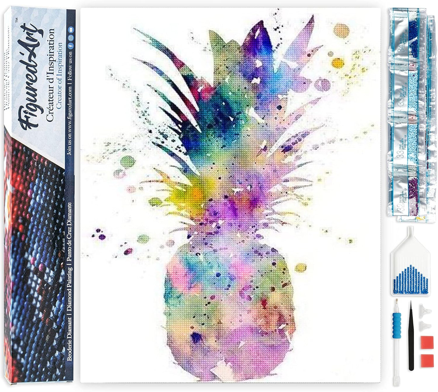 Diamond Painting, 40 x 50 cm, Ananas 40x50cm (Ohne Rahmen)