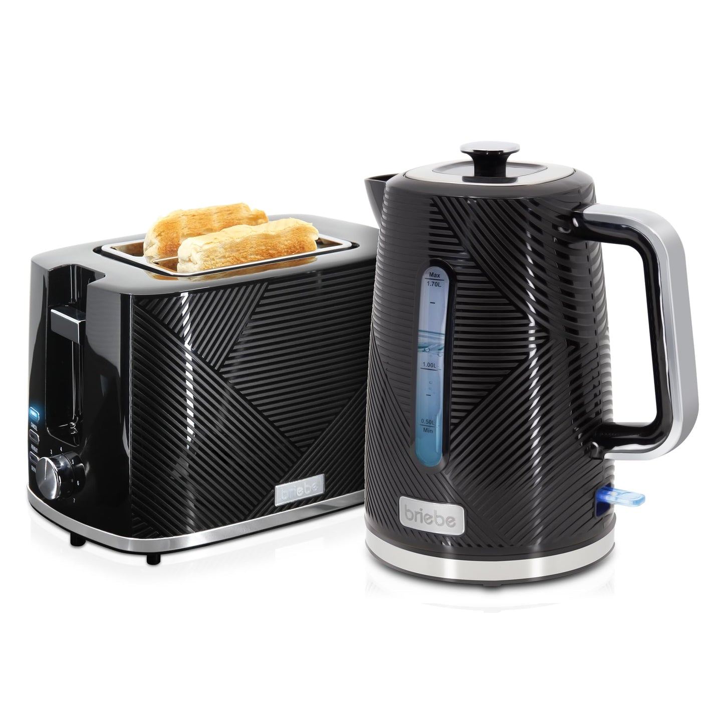 Frühstückspaket Elegance: Toaster & Wasserkocher Set, Schwarz