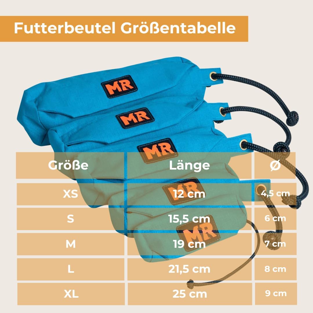 Wasserabweisender Futterbeutel-Dummy mit Reissverschluss & Wurfschnur, Türkis L