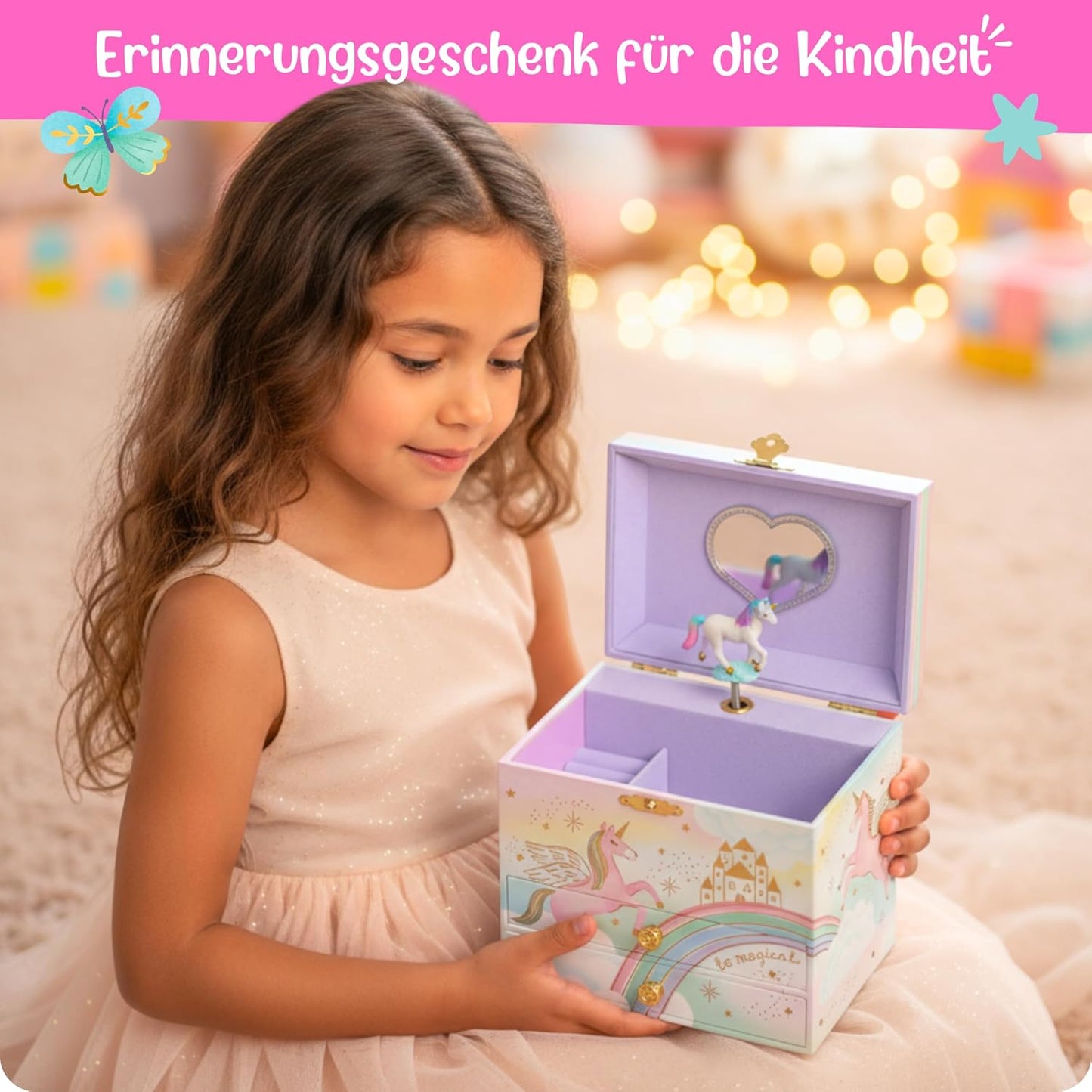 Einhorn-Schmuckkästchen mit Spieluhr, Zauberhaftes Einhorn
