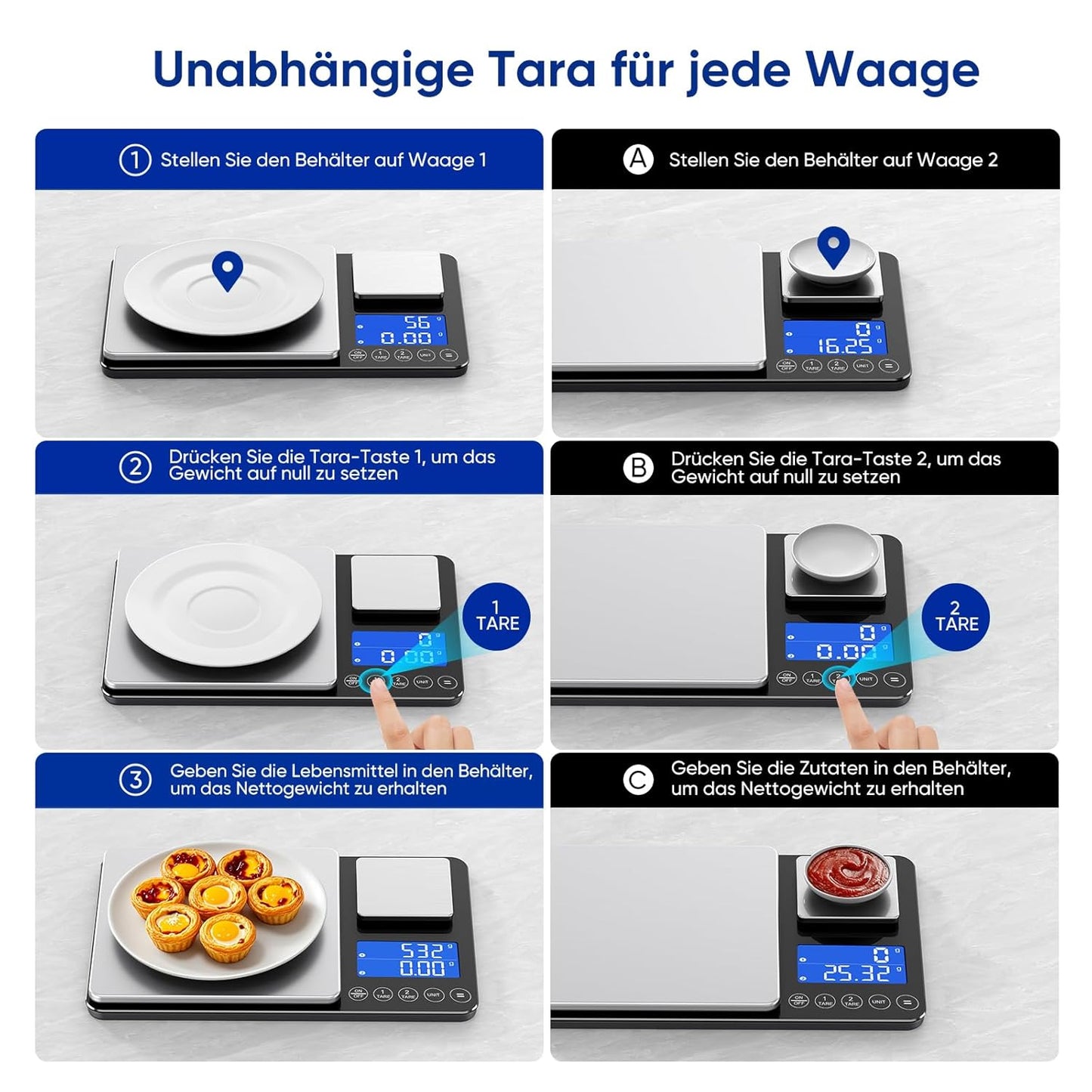 Digitale Küchenwaage mit Addierfunktion, K600H
