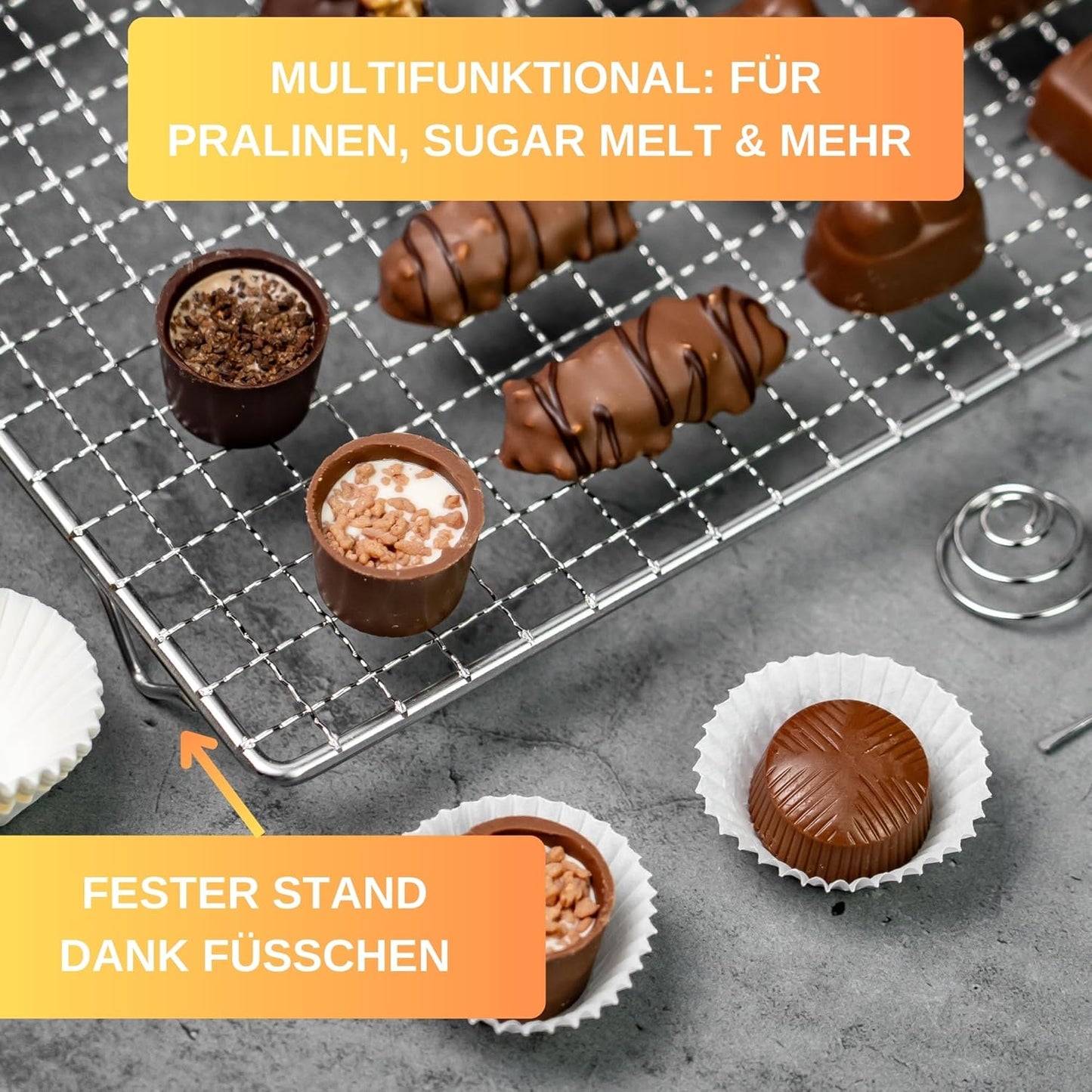 Pralinen DIY Set mit Abtropfgitter (5-teilig), Basic - 5 Teilig