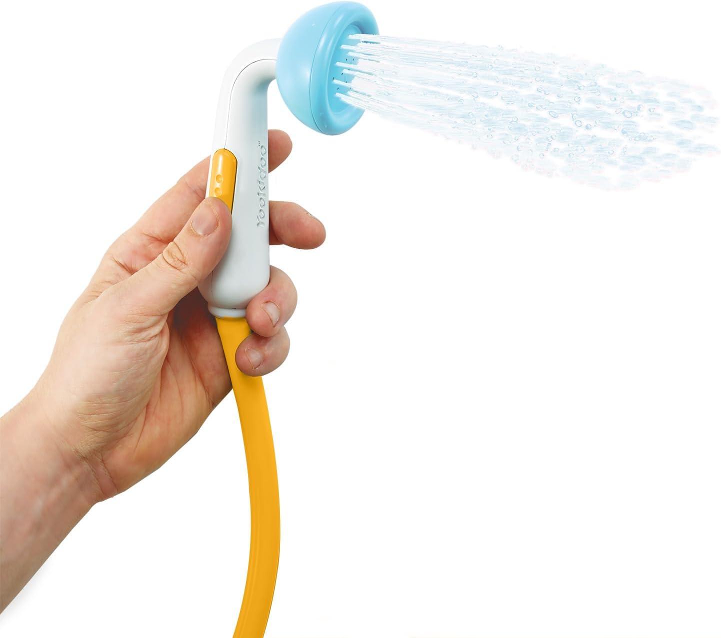 Duschkopf für Babybadewanne mit Wasserpumpe, Blau und Orange