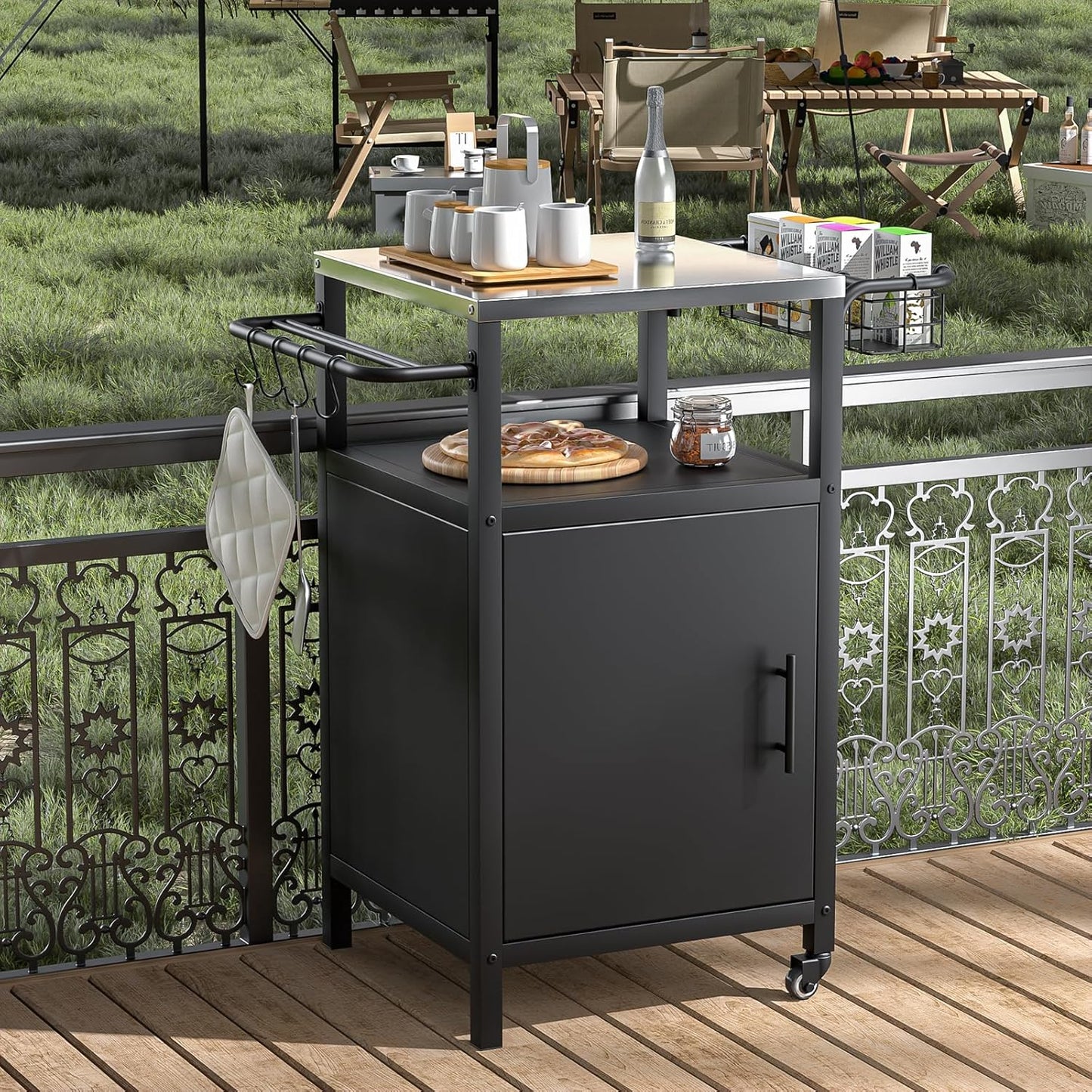Grilltisch mit Rollen, 50x50x92cm
