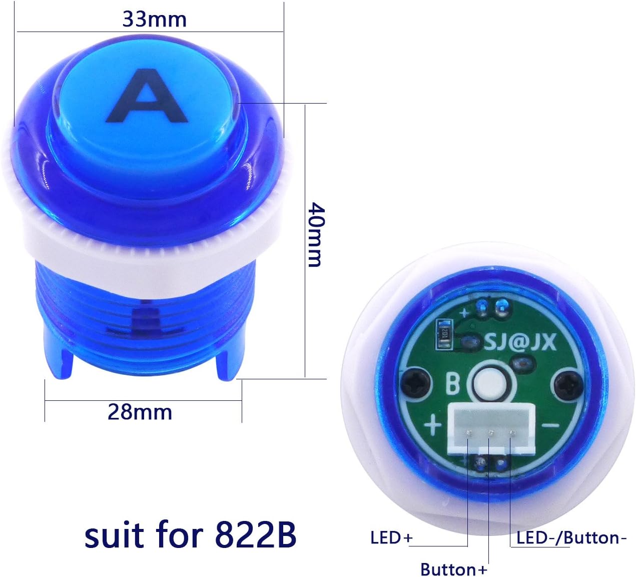Arcade DIY Kit: Mechanisches Tastatur- und Joystick-Set, blue