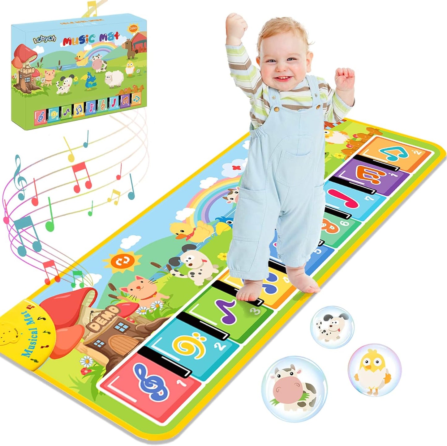 Musik-Klaviermatte für Kinder mit Tiergeräusche, 9 Farben - Tiergeräusche